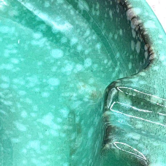 Vintage The Hyde Park No. 1900 Green Glaze Ceramic Weighted Ashtray 1940-1950 - Picture 5 of 10